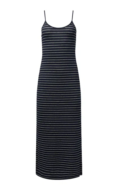 Onia Linen Jersey Scoop Maxi Dress In Deep Navy