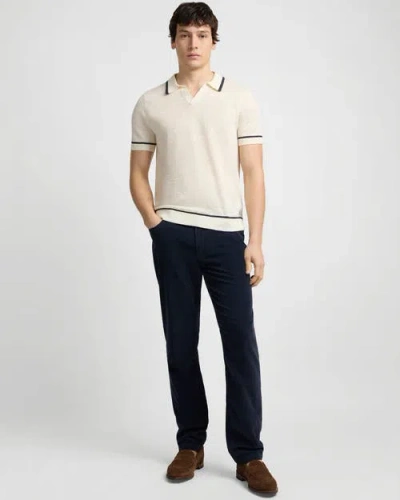 Onia Linen Johnny Collar Polo In White