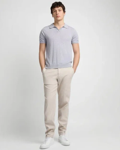 Onia Linen Johnny Collar Polo In Blue