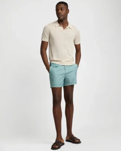 Onia Linen Johnny Collar Polo In Neutral
