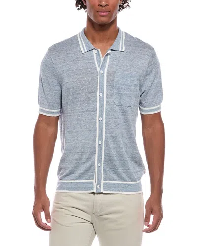 Onia Linen Knit Button Down Shirt In Multi
