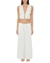 Onia Drawstring Linen-blend Wide-leg Pant In White