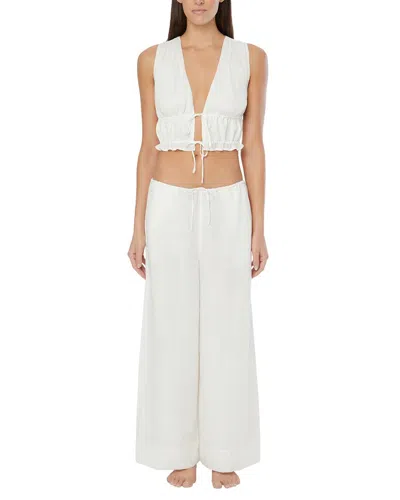 Onia Drawstring Linen-blend Wide-leg Pant