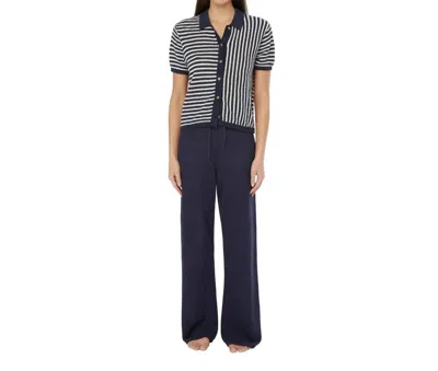 Onia Linen Knit Drawstring Pant In Deep Navy In Blue