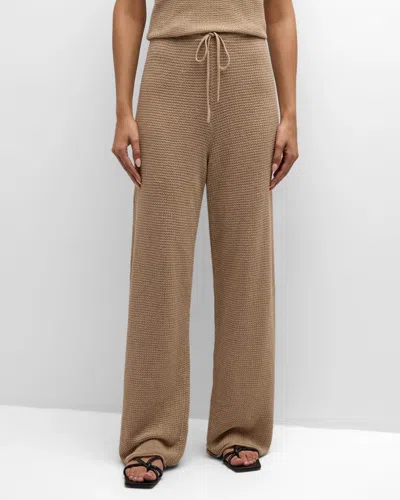 Onia Linen Knit Drawstring Trousers In Jute