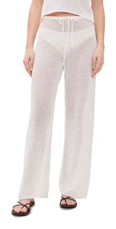 ONIA LINEN KNIT DRAWSTRING PANTS WHITE