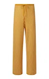Onia Linen Knit Drawstring Pants In Yellow