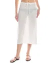 Onia Linen Knit Low Rise Midi Skirt In White