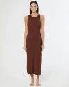 Onia Linen Knit Scoop Back Maxi Dress In Brown
