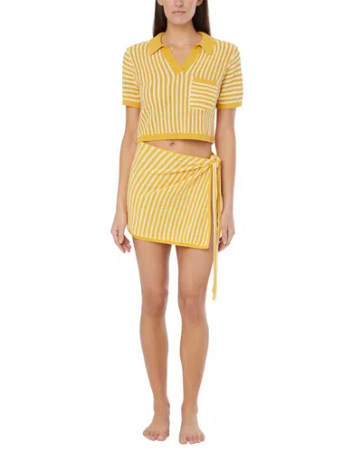 Onia Linen Knit Mini Sarong In Yellow