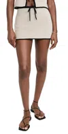 Onia Air Linen-blend Mini Skirt In Birch/black