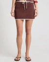 Onia Linen Knit Mini Skirt In Brown