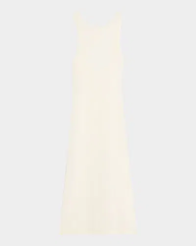 Onia Linen Knit Scoop-back Maxi Dress Coverup In White