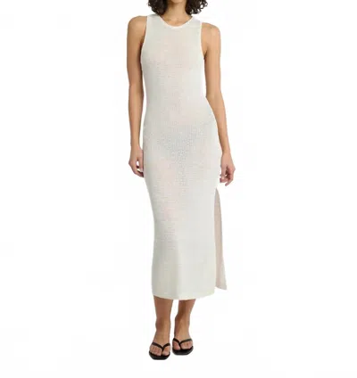 Onia Linen Knit Scoop Back Maxi Dress In White