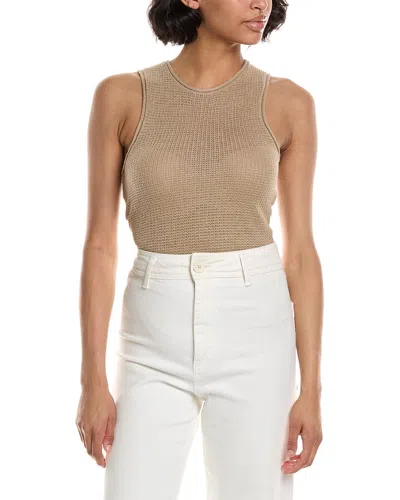Onia Linen Knit Tank Top In Gold