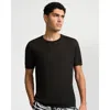 Onia Linen Knit Tee Shirt In Black