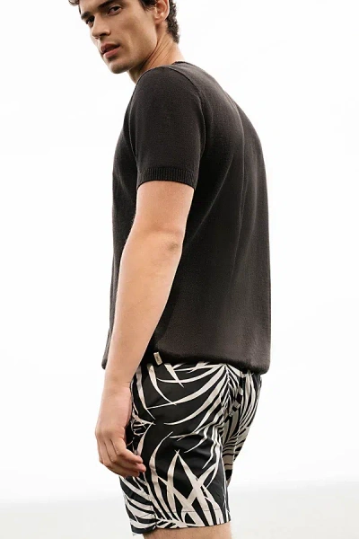 Onia Linen Knit Tee Shirt In Black