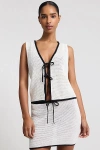 Onia Knit Tie V-neck Front Tank Top In Multi