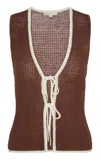 Onia Knit Tie V-neck Front Tank Top In Multi