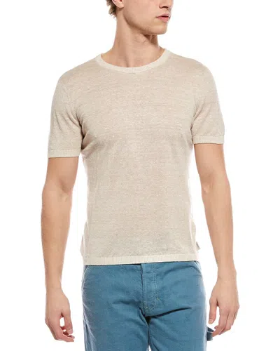 Onia Linen Knit T-shirt In Neutral