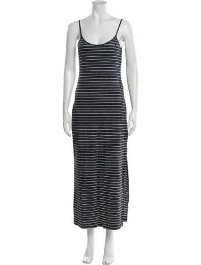 Pre-owned Onia Linen Long Dress In Blue