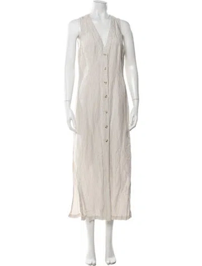 Pre-owned Onia Linen Long Dress In Neutral