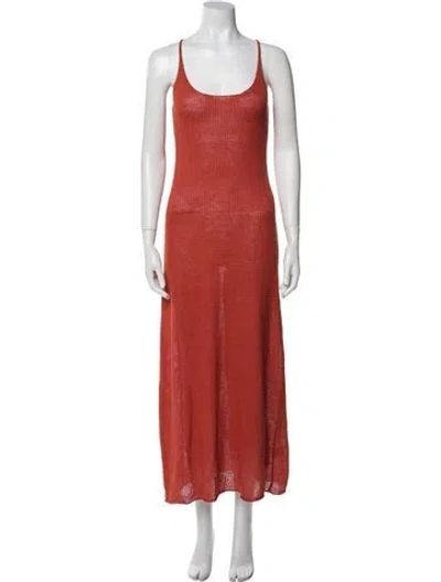 Pre-owned Onia Linen Long Dress In Orange