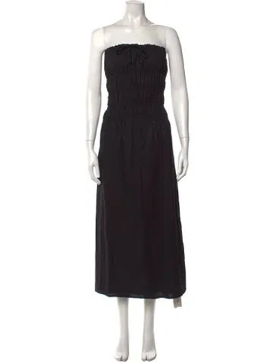 Pre-owned Onia Linen Long Dress W/ Tags In Black