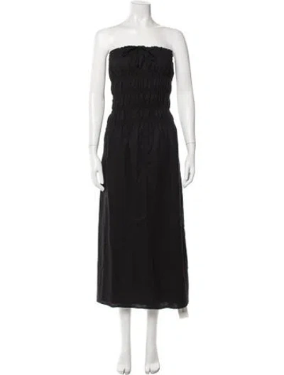 Pre-owned Onia Linen Long Dress W/ Tags In Black