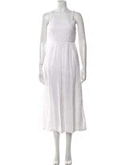 Pre-owned Onia Linen Long Dress In White
