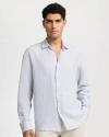 Onia Linen Long Sleeve Shirt In Blue