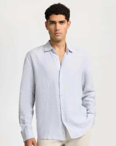 Onia Linen Long Sleeve Shirt In Blue