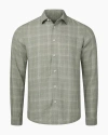 Onia Linen Long Sleeve Shirt In Musty Green/wht
