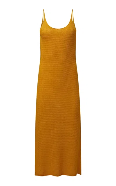 Onia Linen Maxi Jumper Dress In Yellow