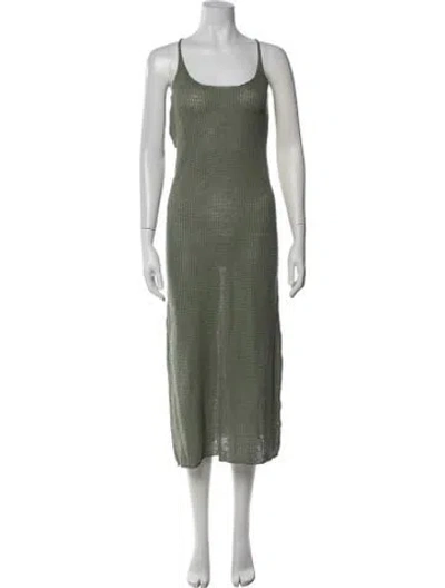 Pre-owned Onia Linen Midi Length Dress In Green