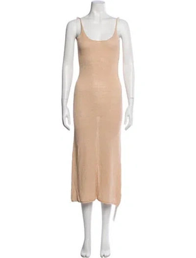 Pre-owned Onia Linen Midi Length Dress In Neutral