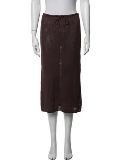 Pre-owned Onia Linen Midi Length Skirt In Brown