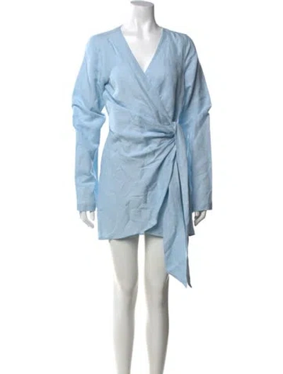 Pre-owned Onia Linen Mini Dress In Blue