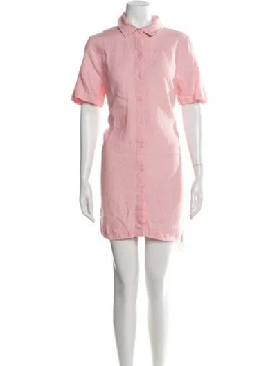 Pre-owned Onia Linen Mini Dress In Pink