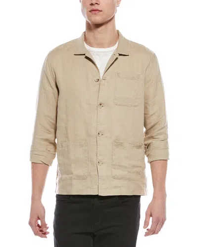 Onia Linen Overshirt In Brown