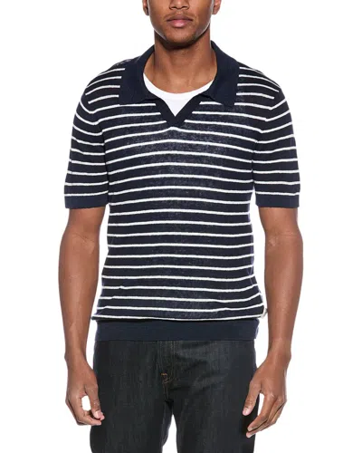 Onia Linen Polo Shirt In Blue