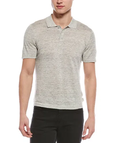 Onia Linen Polo Sweater In Gray