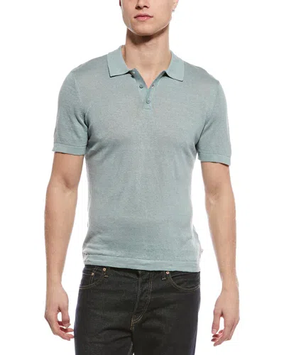 Onia Linen Polo Sweater In Green