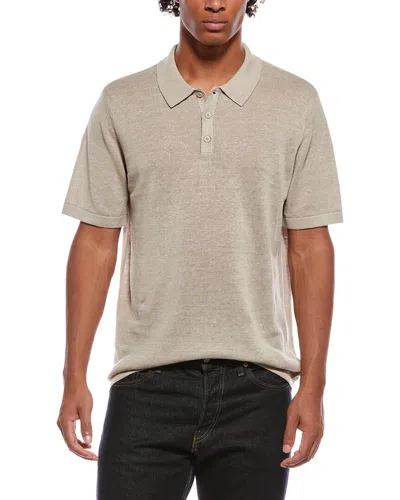 Onia Linen Polo Sweater In Metallic