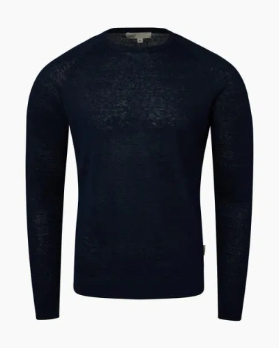 Onia Linen Raglan Sweater In Deep Navy