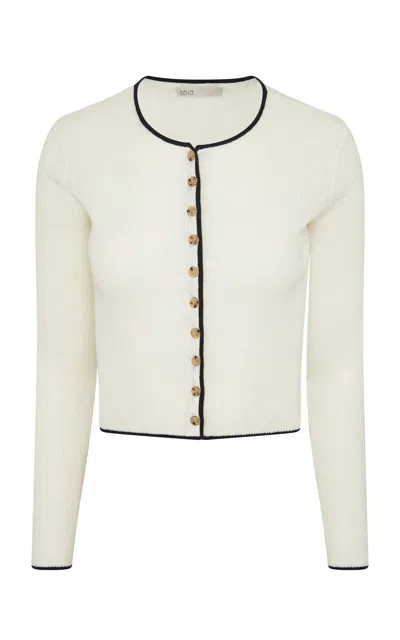 Onia Linen Rib Cardigan In Neutral