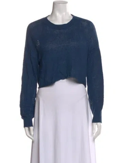 Pre-owned Onia Linen Scoop Neck Sweater In Blue
