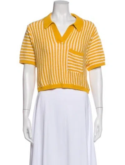 Pre-owned Onia Linen Striped Sweater In Neutral