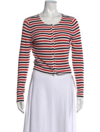 Pre-owned Onia Linen Striped Sweater In Red