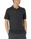 Onia Linen Sweater Polo Shirt In Black